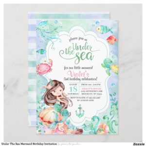 Under The Sea Mermaid Birthday Invitation