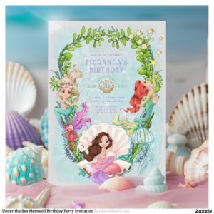 Under the Sea Mermaid Birthday Party Invitation