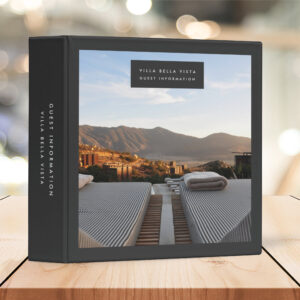 Vacation Rental Guest Information Modern Welcome 3 Ring Binder