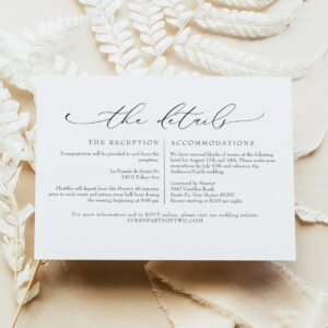 VALENTINA Minimal Script Wedding Details Enclosure Invitation