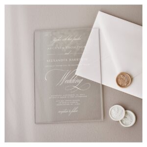 Vintage Calligraphy Classy Wedding Acrylic Invitations