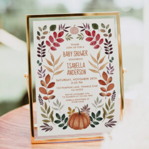 Watercolor Fall Baby Shower Invitation