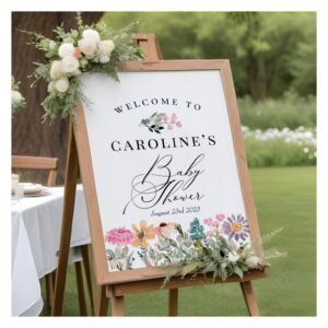 Watercolor Wildflower Baby Shower Welcome Sign