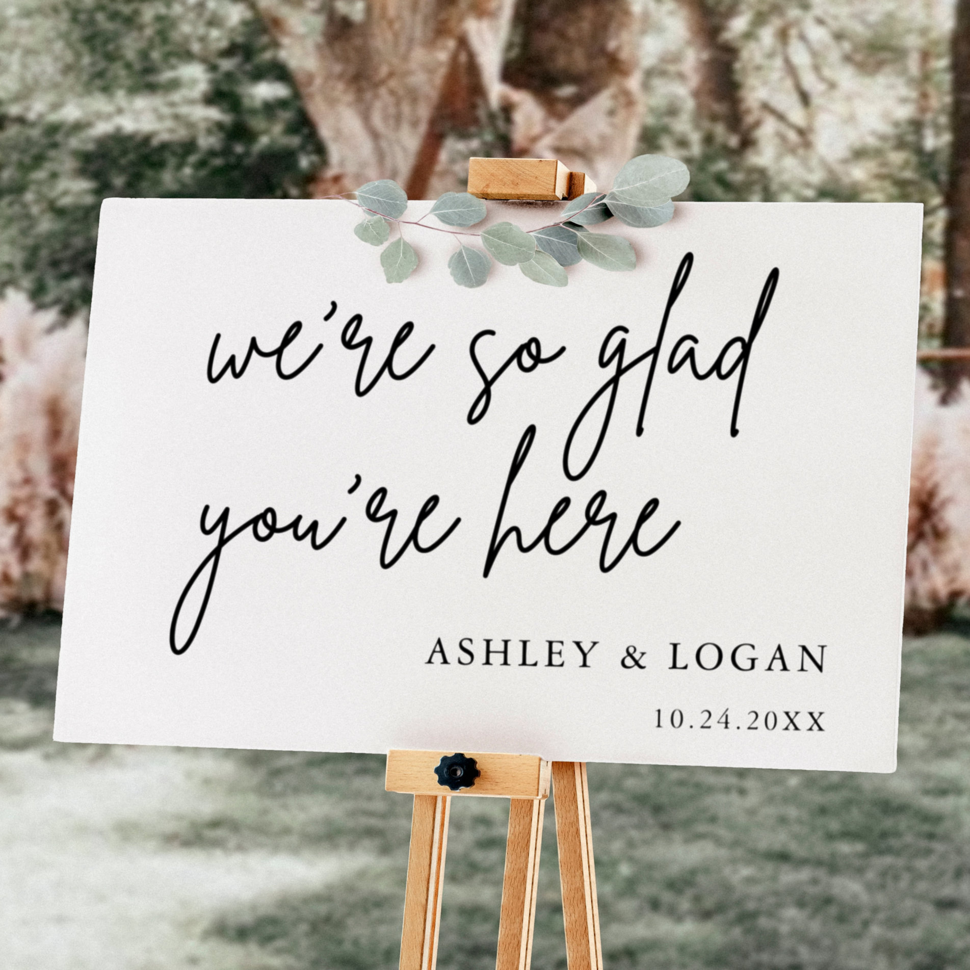 We Are So Glad You Are Here RusticWedding Welcome Foam Board