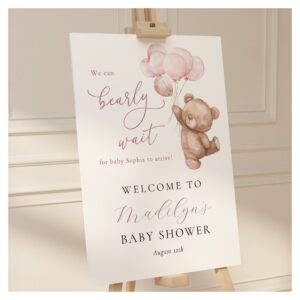 We Can Bearly Wait Teddy Bear Baby Shower Welcome Foam Board