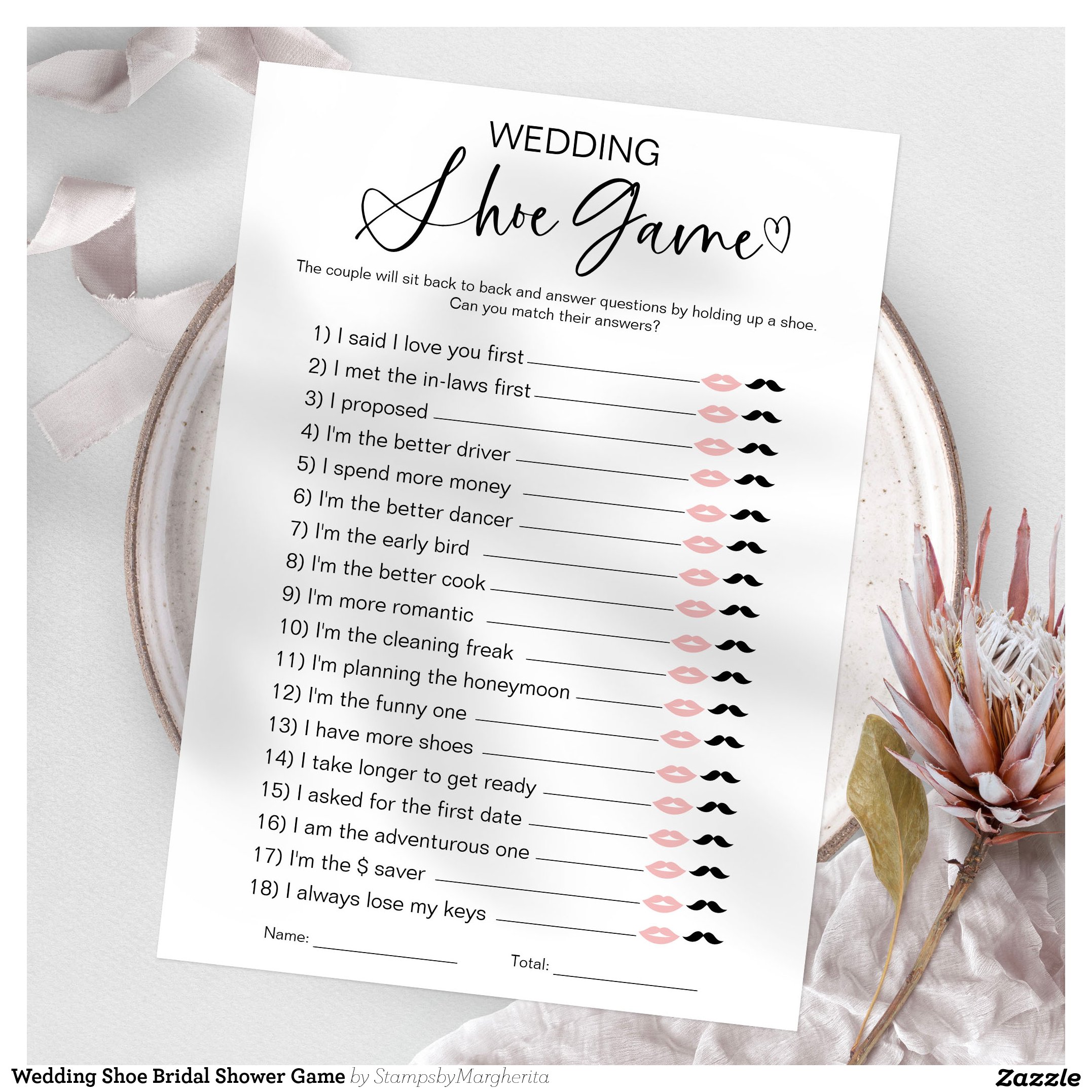 Wedding Shoe Bridal Shower Game Invitation