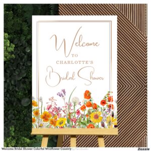 Welcome Bridal Shower Colorful Wildflower Country Foam Board