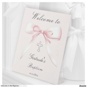 welcome to the Baptism Pedestal Sign