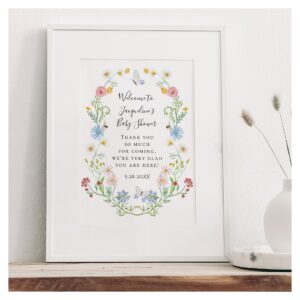 Welcome Wildflower Watercolor Floral Baby Shower P Poster