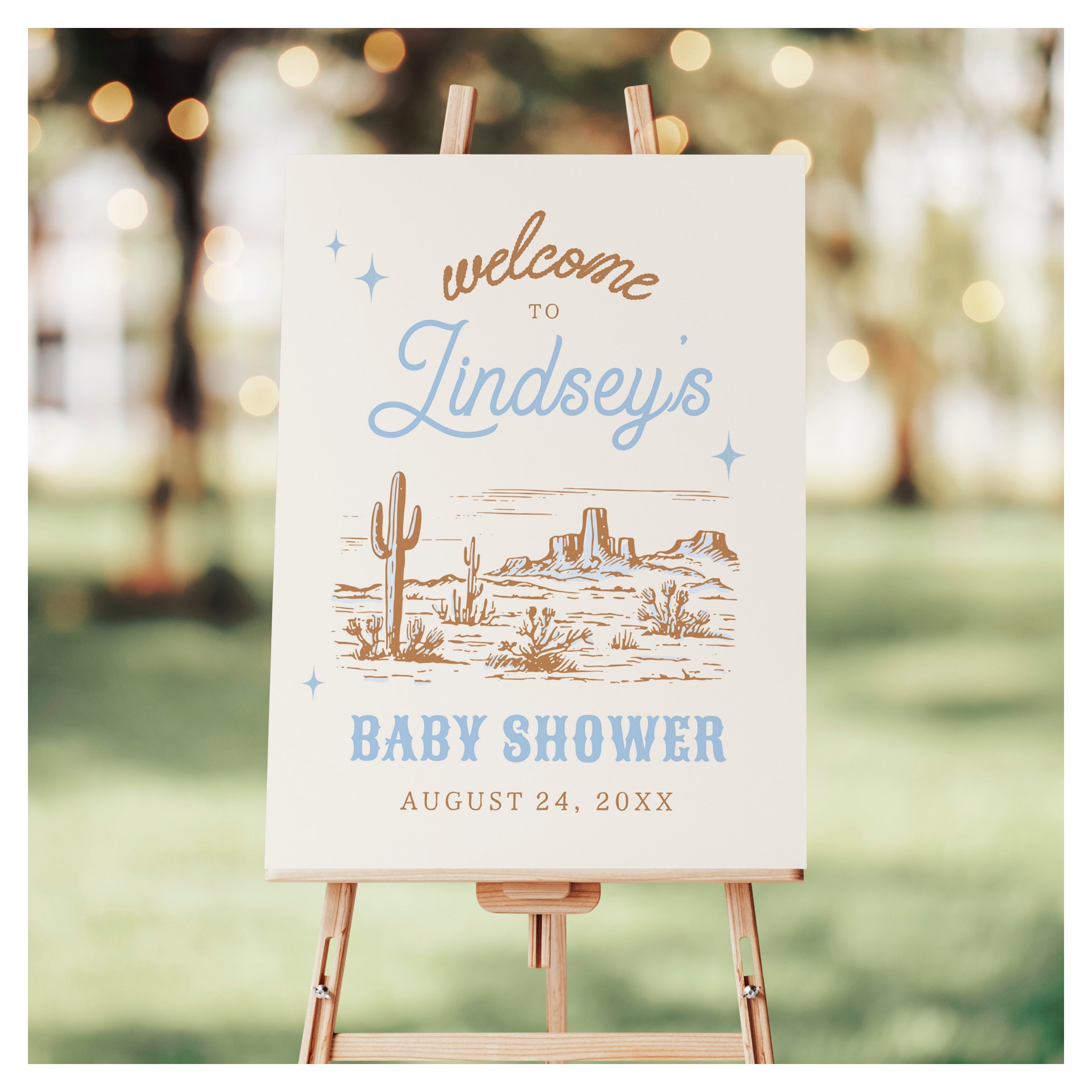 Western Baby Shower Welcome Sign