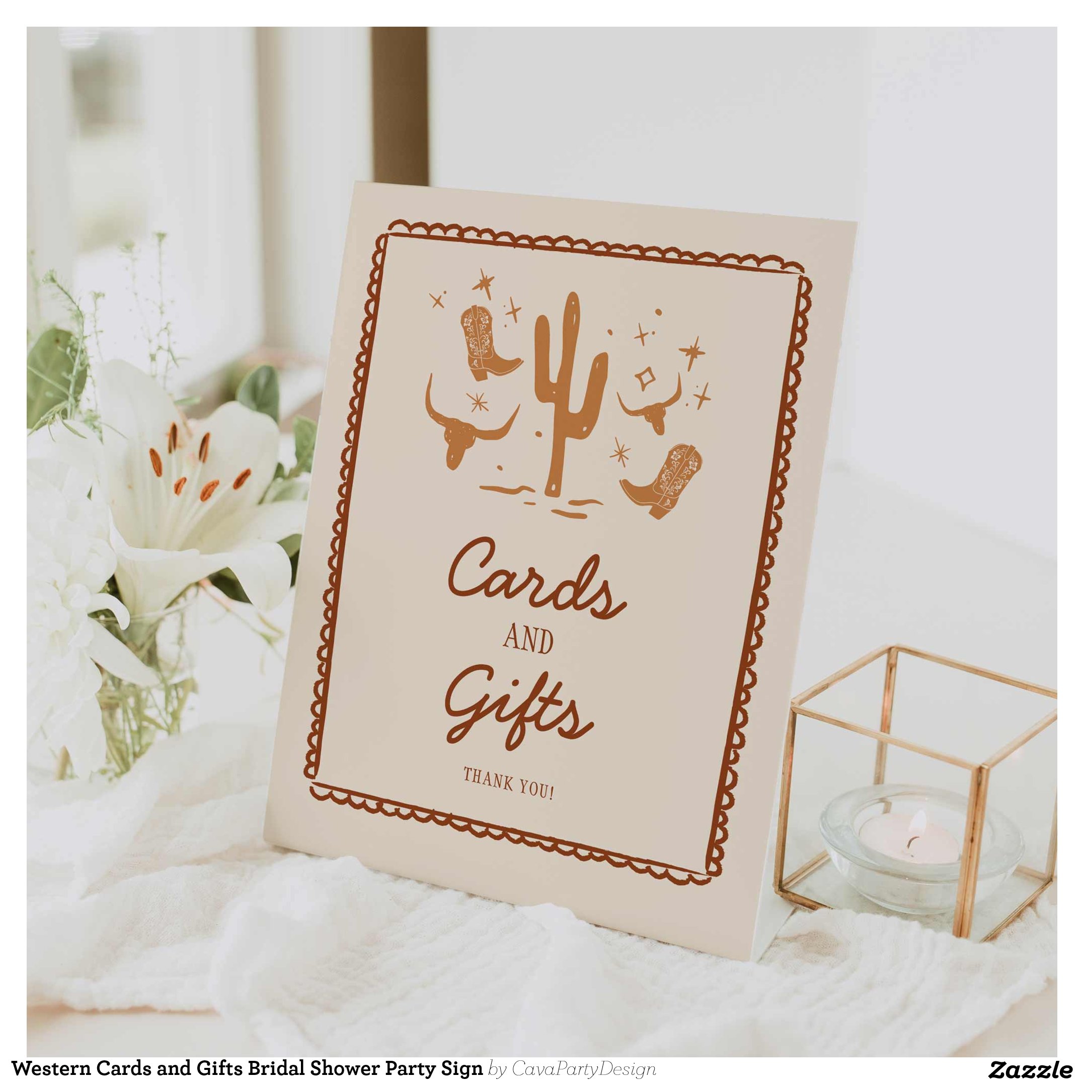 Western Cards and Gifts Bridal Shower Party Sign