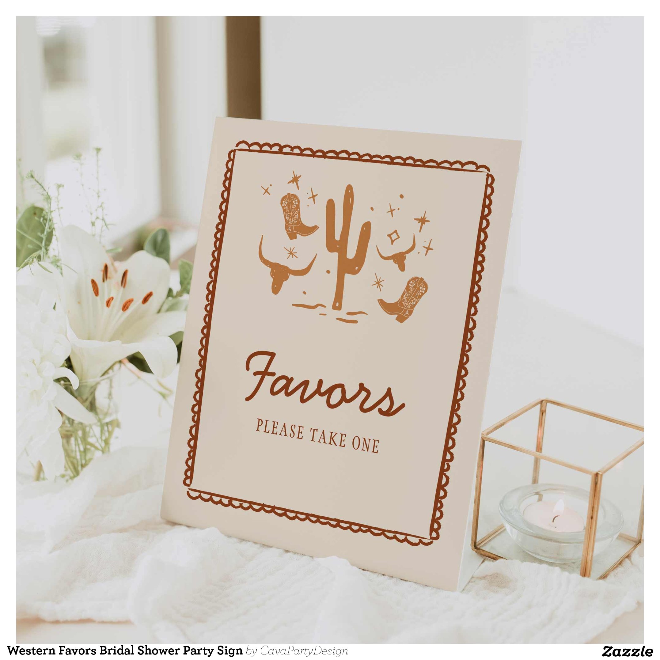 Western Favors Bridal Shower Party Sign