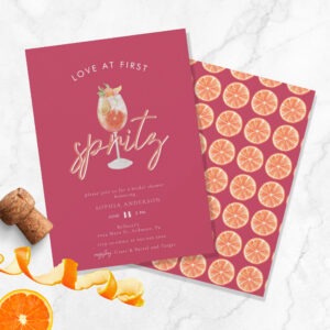 Whimsical Love at First Spritz Bridal Shower Invitation