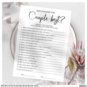 Who Knows The Couple Best Bridal Shower Game Invitation