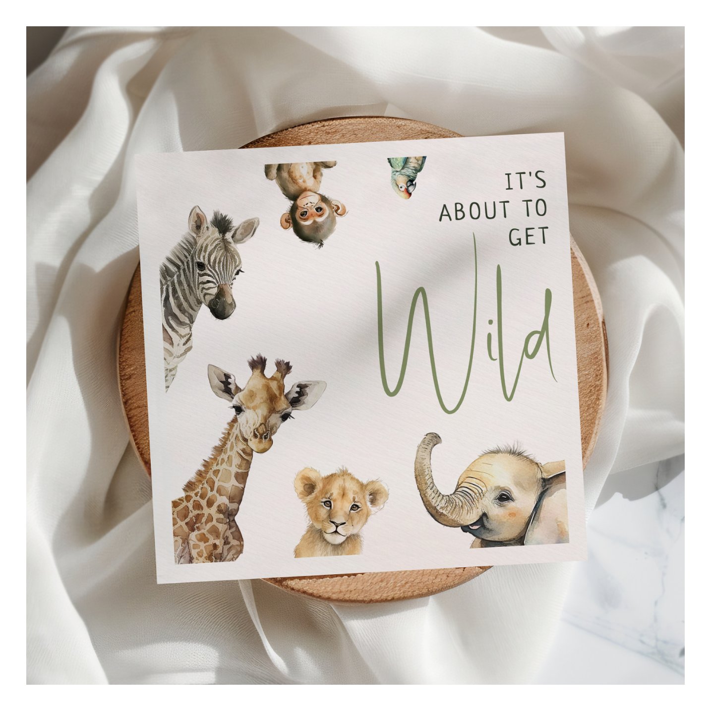Wild Jungle Safari Animals Baby Shower Napkins