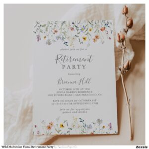 Wild Multicolor Floral Retirement Party Invitation