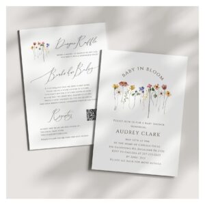 Wildflower Baby In Bloom All in One Baby Shower Invitation