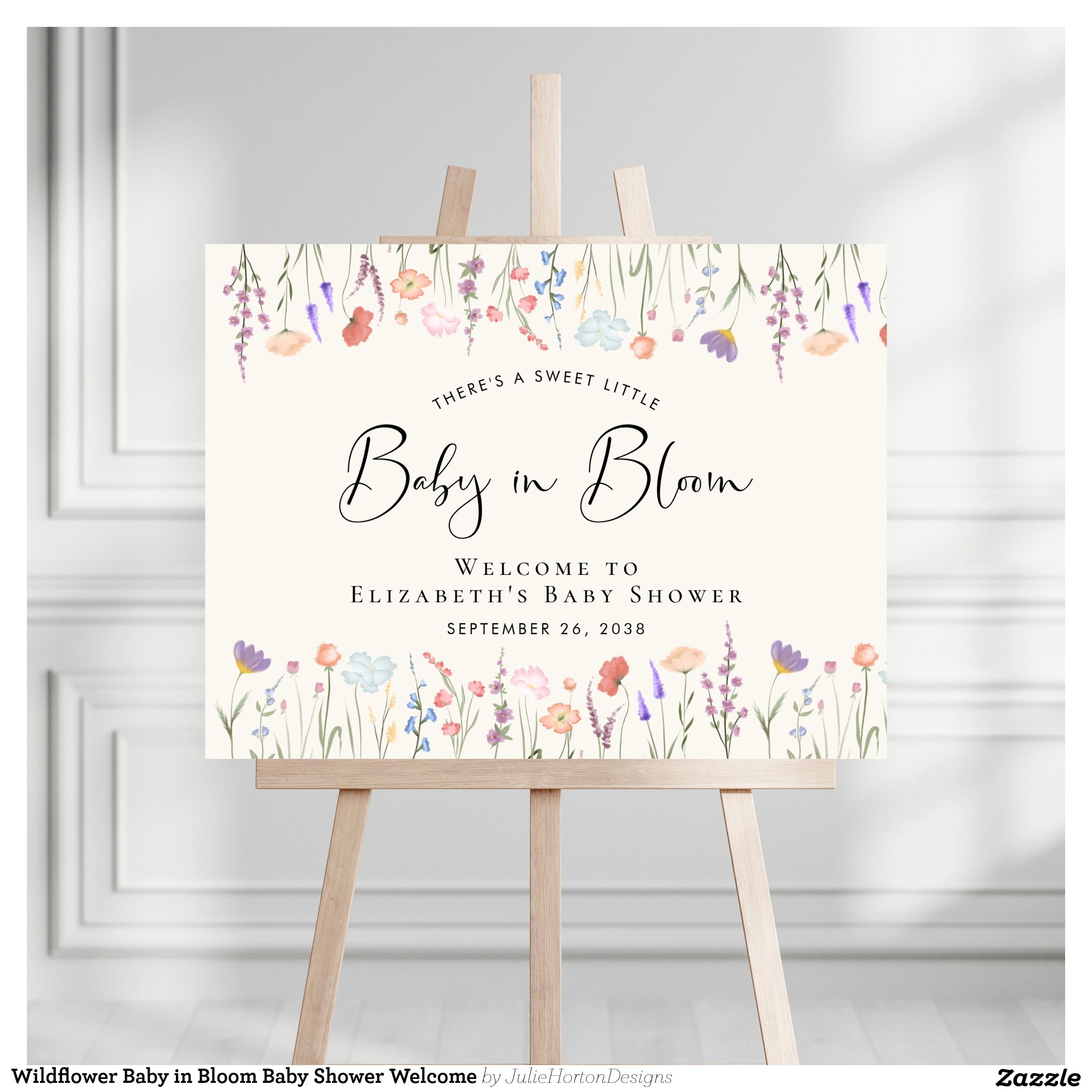 Wildflower Baby in Bloom Baby Shower Welcome Foam Board