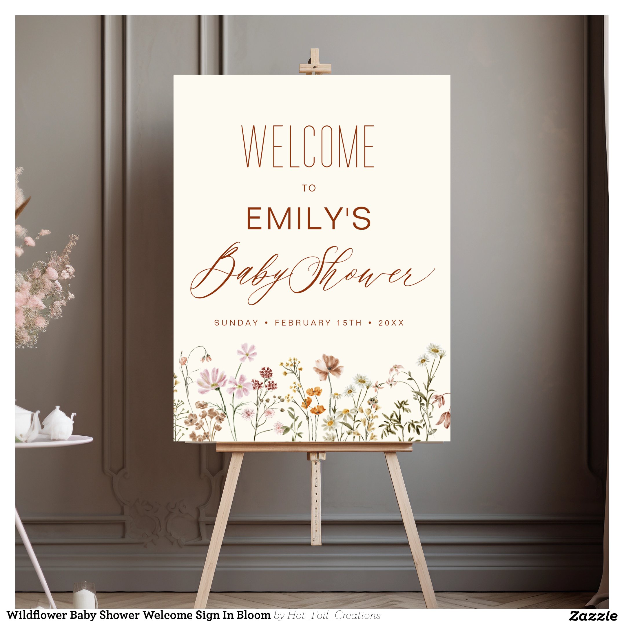 Wildflower Baby Shower Welcome Sign In Bloom