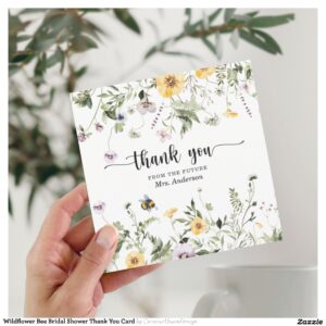 Wildflower Bee Bridal Shower Thank You Card