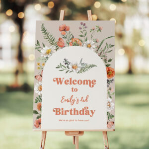 Wildflower Birthday Welcome Sign