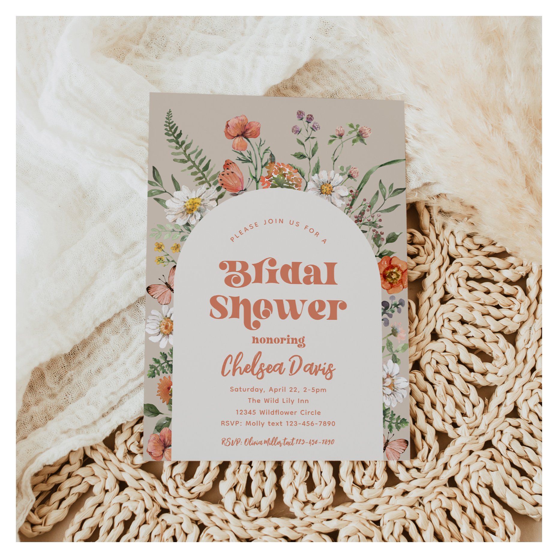 Wildflower Bridal Shower Invitation Bridal