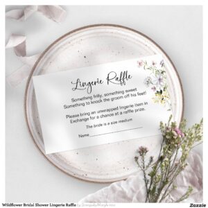 Wildflower Bridal Shower Lingerie Raffle Enclosure Card