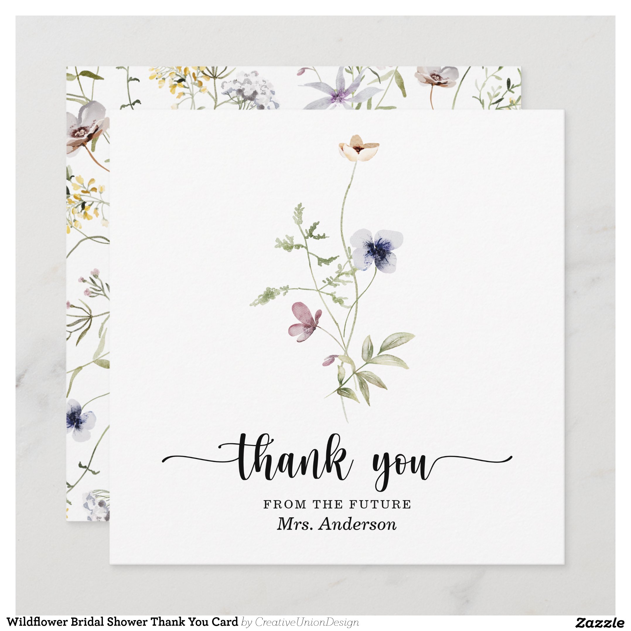 Wildflower Bridal Shower Thank You Card