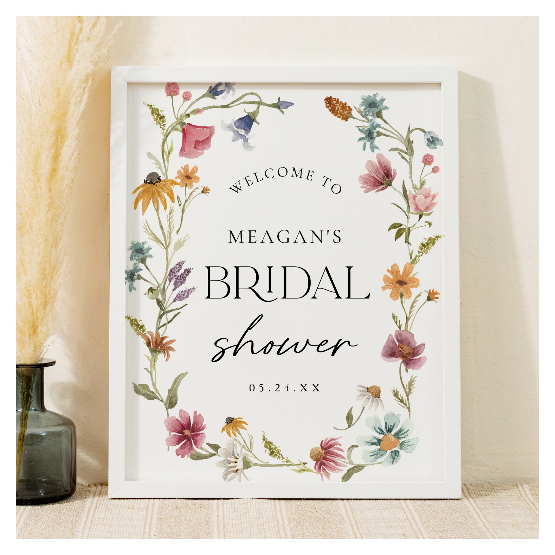 Wildflower Bridal Shower Welcome Sign Poster