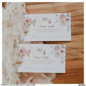 Wildflower Garden Baby Shower Diaper Raffle Enclosure Card