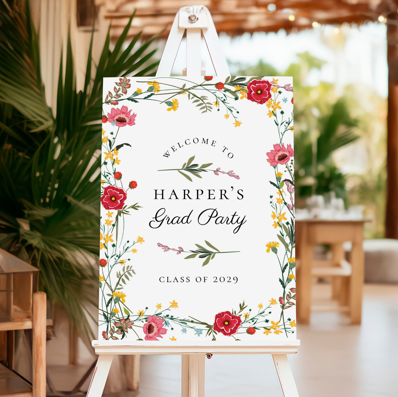 Wildflower Graduation Party Welcome Sign