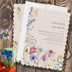 Wildflower Lingerie Shower Rustic Botanical Invitation