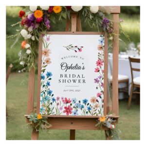 Wildflower Love Bloom Bridal Shower Welcome Sign