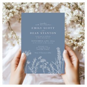 Wildflower Periwinkle Wedding Invitation