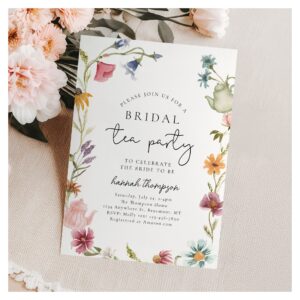 Wildflower Tea Bridal Shower Invitation