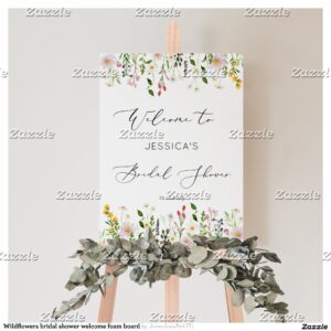Wildflowers bridal shower welcome foam board