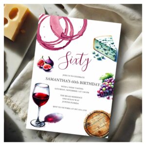 Wine Tasting 60TH BIRTHDAY Invitation