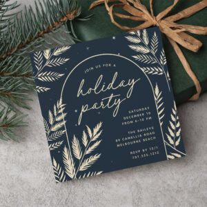 Winter Laurel Holiday Party Invitation