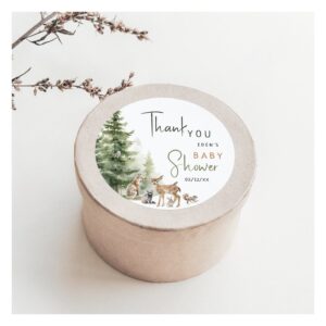 Woodland Animals Baby Shower Thank You Favor Classic Round Sticker