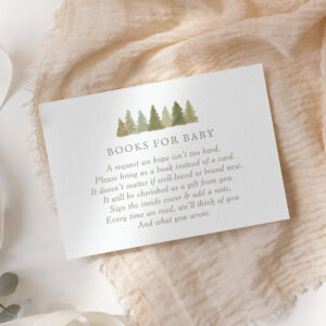 Woodland Baby Shower Books for Baby Request Enclosure Card