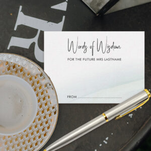 Words of Wisdom Bridal Shower Soft Green Wash Advice Card